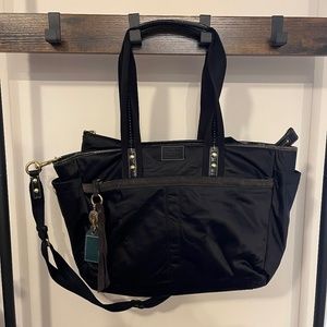 Coach black nylon diaper bag